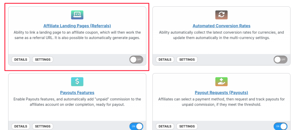 coupon affiliates Affiliate Landing Pages (Referrals)