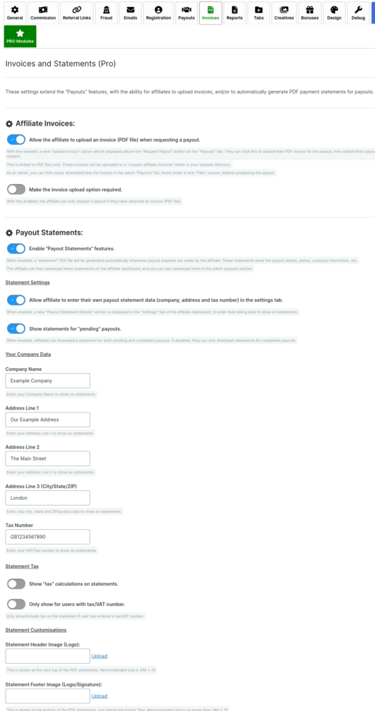 coupon affiliates facturas
