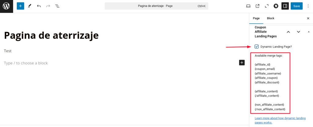 coupon affiliates wordpress landing pages