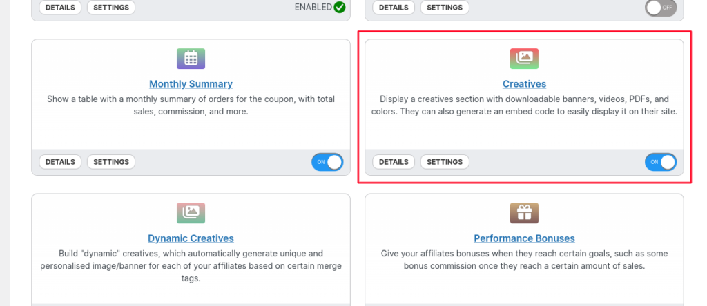 creatives coupon affiliates