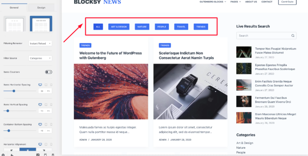 filtros blocksy pro wordpress