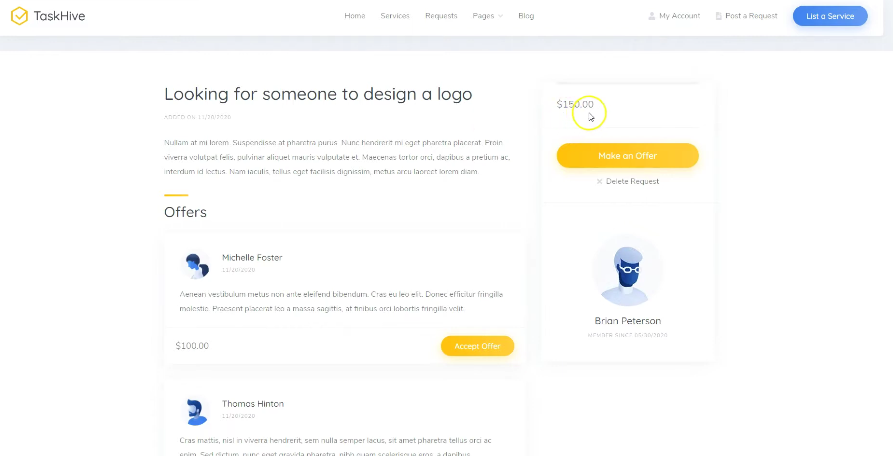 hivepress requests ofertas wordpress