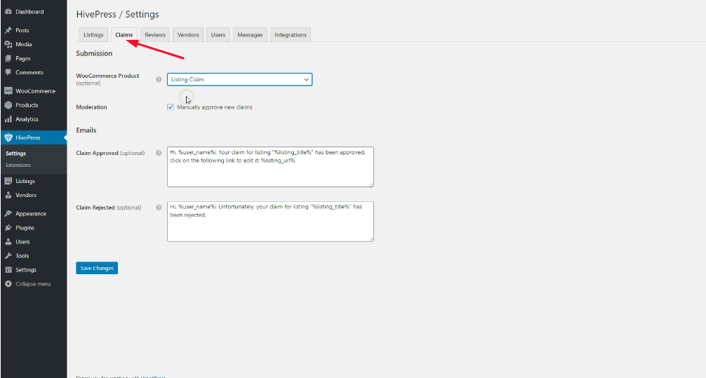 hivepress wordpress claim listings