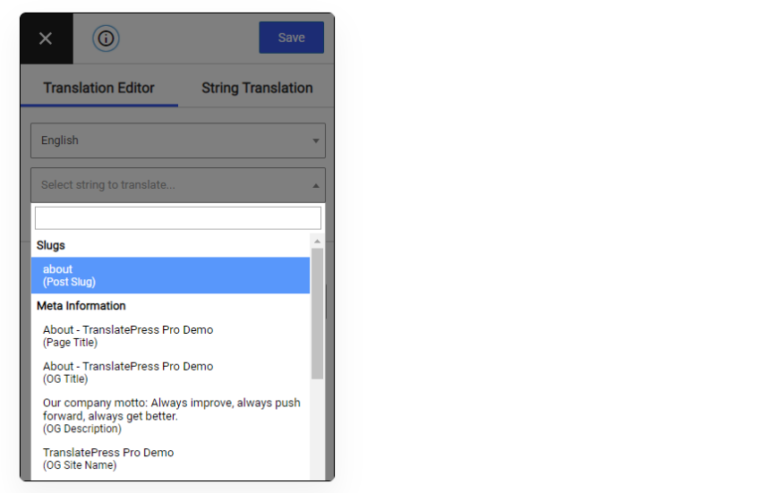 meta informacion translatepress seo pack