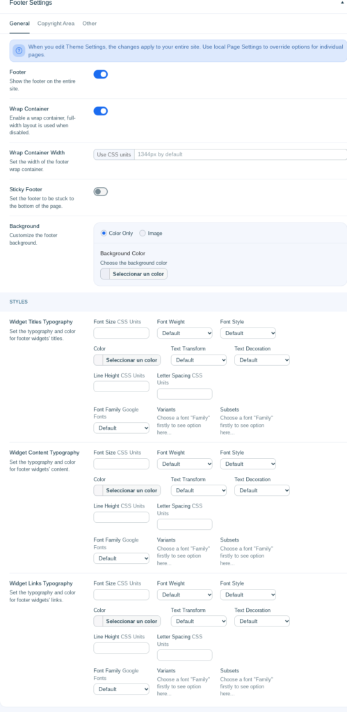 ohio wordpress footer general
