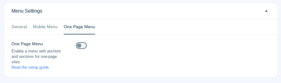 ohio wordpress onpage menu