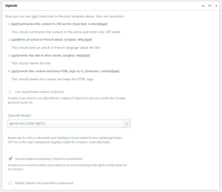 opneai wordpress automatic plugin