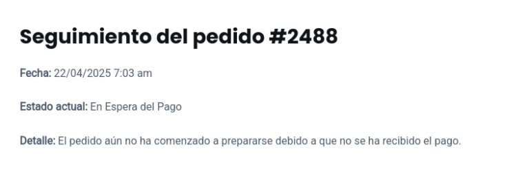 pagina seguimientod el pedido woocommerce