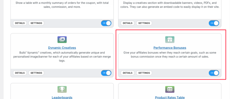 performance bonuses coupon affiliates