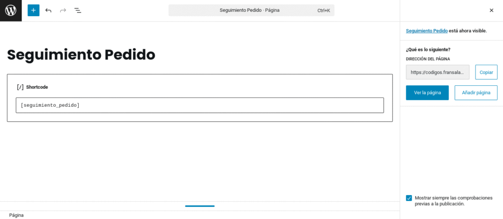 shortcode seguimiento epdidos woocommerce