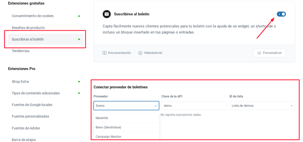 suscribirse al boletin blocksy