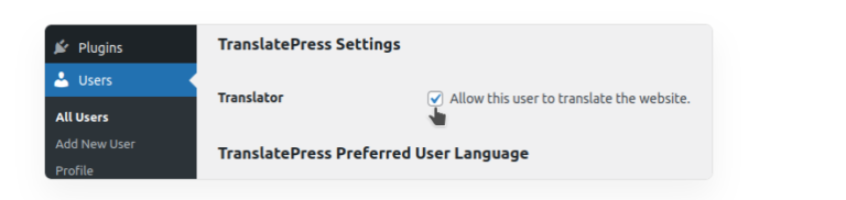 translatepress wordpress plugin cuentas de ususario traductores