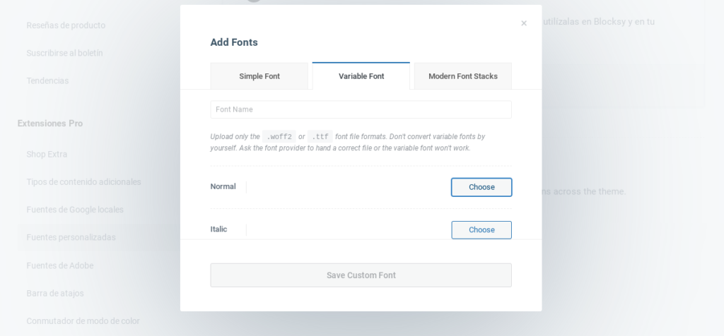 variable font blocksy pro