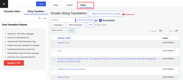 woocommerce emails translatepress