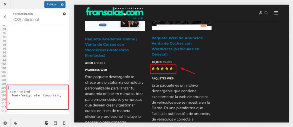 woocommerce estrellas ssssss
