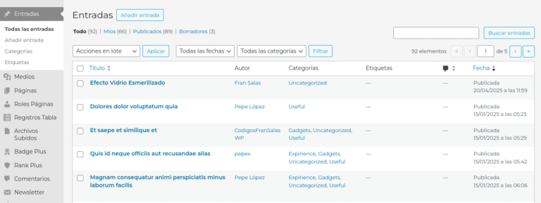 wordpress admin cambiar tipografia
