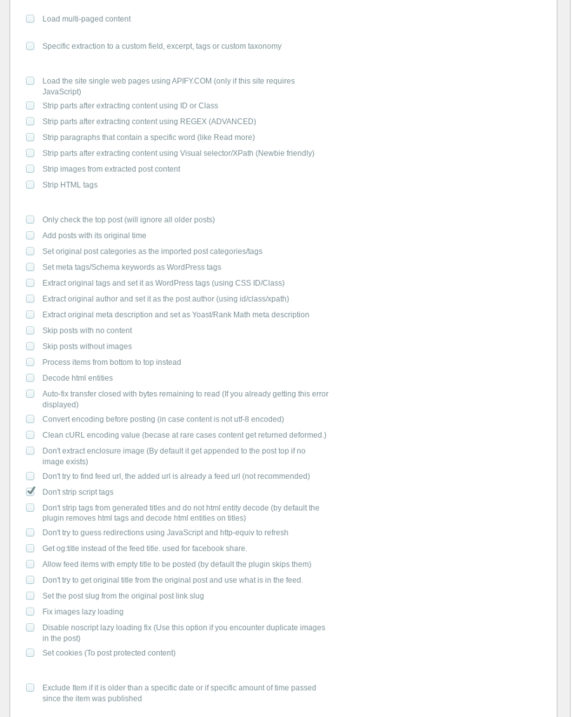 wordpress automatic plugin multipage scraper