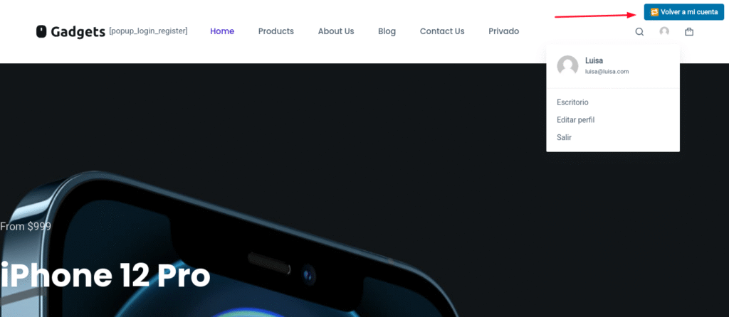 wordpress cambiar usuario user switch
