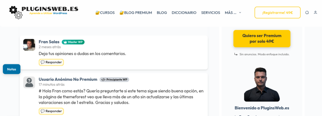 wordpress comentarios anonimos sin datos personales