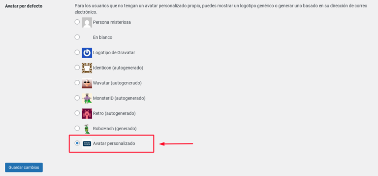 wordpress imagen avatar personalizado