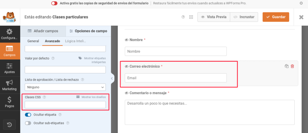 wpforms integracion use your drive