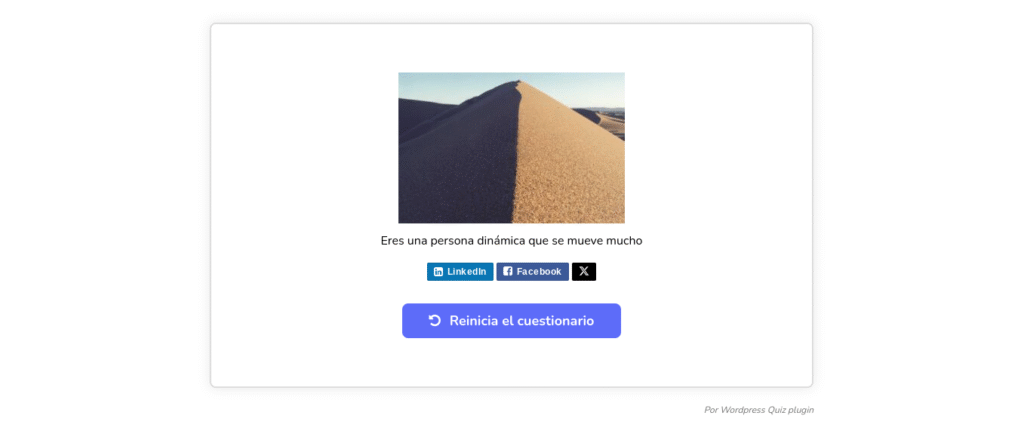 resultados quiz maker plugin wordpress test personalidad